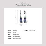 Purple Floral Drop Earrings in Sterling Silver