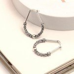 Sterling Silver Vintage Boho Tribal Hoop Earrings