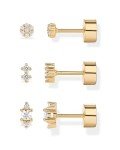 Dainty Mini Multi-Shape Gold Plated Stud Earring Set