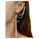 Gothic Pirate Dagger Ear Cuff Earrings