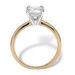 Yellow Gold-Plated Cubic Zirconia Engagement Ring