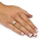 Yellow Gold-Plated Cubic Zirconia Engagement Ring