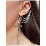 Gothic Pirate Dagger Ear Cuff Earrings