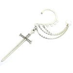 Gothic Pirate Dagger Ear Cuff Earrings
