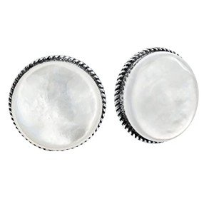 Elegant 16mm White Mother of Pearl Clip-On Earrings