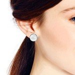 Elegant 16mm White Mother of Pearl Clip-On Earrings