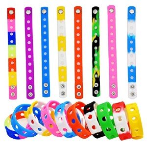 50PCS Adjustable Silicone Wristbands in Random Colors