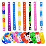 50PCS Adjustable Silicone Wristbands in Random Colors