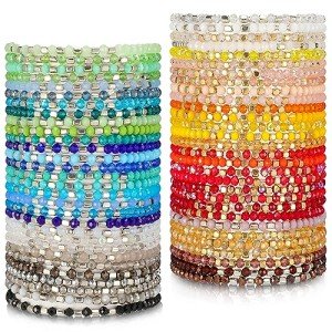 60 Pcs Bohemian Stackable Beaded Bracelet Set