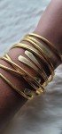 Boho Stacking Raw Brass Cuff Bracelets Set