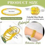 60 Pcs Bohemian Stackable Beaded Bracelet Set