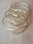 Boho Stacking Raw Brass Cuff Bracelets Set
