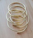 Boho Stacking Raw Brass Cuff Bracelets Set