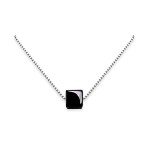 Dainty Sterling Silver Black Onyx Choker Necklace
