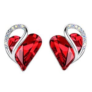 Infinity Heart Stud Earrings in Silver Tone