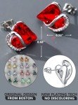 Infinity Heart Stud Earrings in Silver Tone