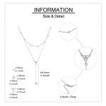 MONGAS 925 Sterling Silver Lariat Layered Necklace