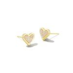 Kendra Scott Heart Stud Earrings in Gold-Plated Brass