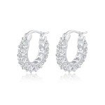 Sterling Silver Hypoallergenic Diamond Hoop Earrings