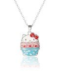 Hello Kitty Silver Cupcake Pendant Necklace for Women