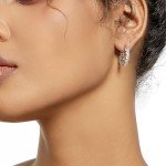 Sterling Silver Hypoallergenic Diamond Hoop Earrings