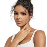 Sterling Silver Hypoallergenic Diamond Hoop Earrings