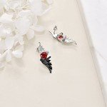 Angel and Devil Wings Drop Earrings in Silver