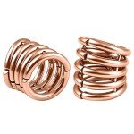 Rose Gold Stainless Steel Stacked Ring Cuffs