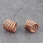 Rose Gold Stainless Steel Stacked Ring Cuffs