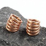 Rose Gold Stainless Steel Stacked Ring Cuffs