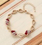 Ruby Red Birthstone Charm Bracelet in Rose Gold