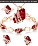 Ruby Red Birthstone Charm Bracelet in Rose Gold