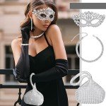 Sparkling Rhinestone Masquerade Jewelry Set for Parties