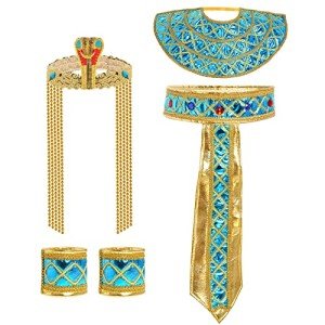 Egyptian Costume Jewelry Set with Snake Headpiece