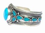 Adjustable Multi-Stone Boho Turquoise Cuff Bracelet