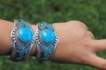 Adjustable Multi-Stone Boho Turquoise Cuff Bracelet