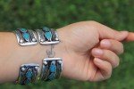 Adjustable Multi-Stone Boho Turquoise Cuff Bracelet