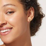 Gold Heart Stud Earrings - 14K Plated for Women