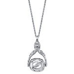 1928 Jewelry Flower Spinner Locket Necklace for Women