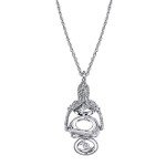 1928 Jewelry Flower Spinner Locket Necklace for Women
