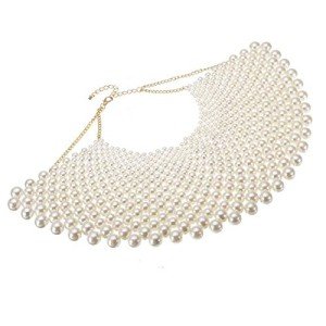Chunky White Resin Bead Choker Necklace