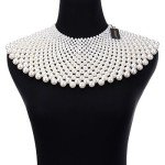 Chunky White Resin Bead Choker Necklace
