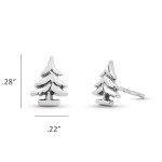 Sterling Pine Evergreen Tree Stud Earrings