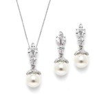 Ivory Pearl Bridal Jewelry Set with Earrings