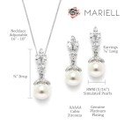 Ivory Pearl Bridal Jewelry Set with Earrings