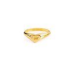 Heart-Shaped Gold Ring with Custom Initials