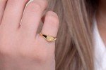 Heart-Shaped Gold Ring with Custom Initials