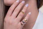 Heart-Shaped Gold Ring with Custom Initials