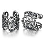 Sterling Silver Celtic Knot Ear Cuff Earrings
