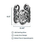 Sterling Silver Celtic Knot Ear Cuff Earrings